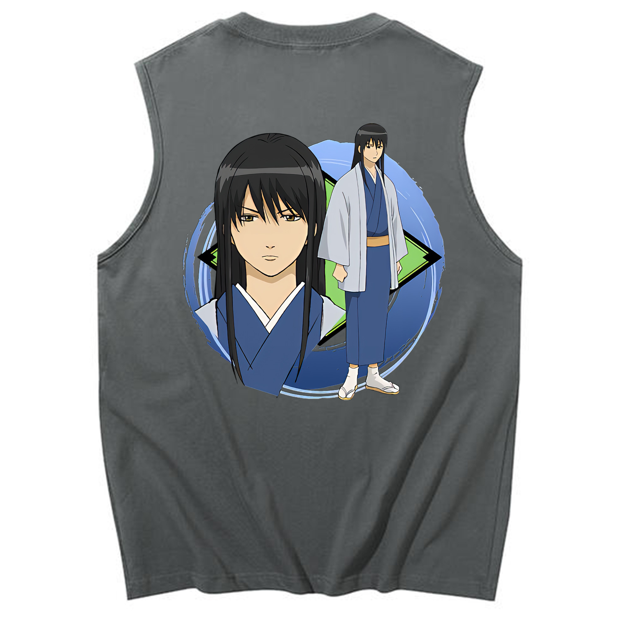 （画像用） ぎんたま 坂田銀時（さかたぎんとき） 神楽 志村新八（しむら しんぱち） GINTAMA Sakata Gintoki Kagura Shimura Shinpachi コットン100％タンクトップ（背面プリント）